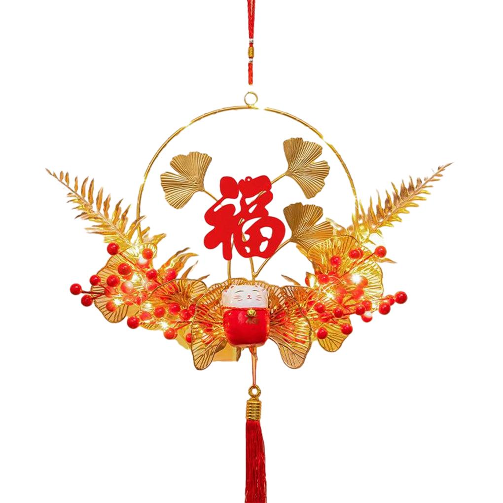 Zuhause Chinesisches Neujahr Kranz Wohnzimmer Schlafzimmer Girlande Batteriebetrieben Hängende Dekoration Festival Ornament