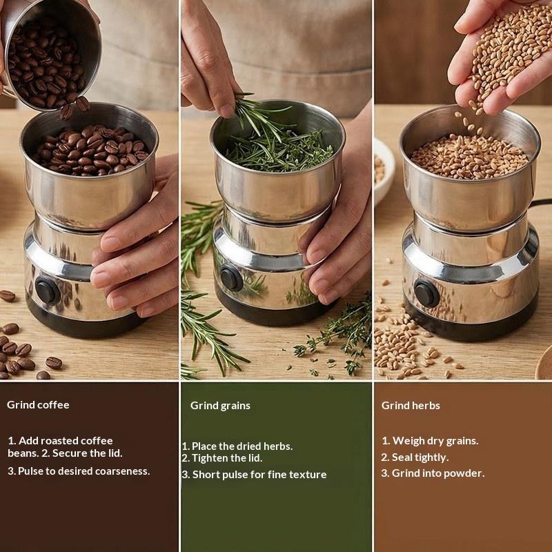 High Power Electric Coffee Grinder Kitchen Cereal Nuts Beans Spices Grains Grinder Machine Multifunctional Home Coffee Grinder