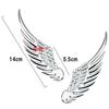 XSAJU Car Sticker Wing Feather Emblem Car Motorcycle Cool Dress Up Exterior Sticker 3D Double Sided Tape (Silver)