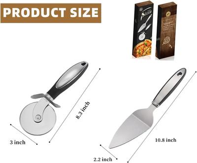 2025 New Non Slip Stainless Steel Pizza Slicer Kitchen Premium Pizza Cutter Wheel Pizza Server for Waffles Cookies Pies and Doug