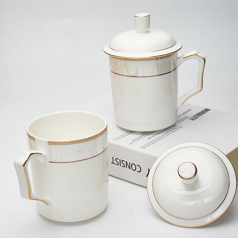 Qianxing Gold-Painted Ceramic Conference Mug