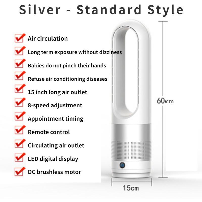 40W 15*15*60cm Silent Bladeless Fan Desktop Negative Ion Electric Fan Household Floor To Ceiling Air Conditioning Fan