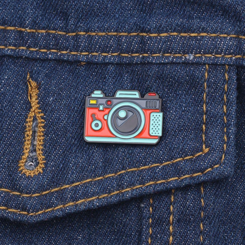 Women Kids Enamel Metal Photography Digital Camera Accessories Jewelry Brooches Pins Badges Lapel