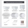 Yamada Nordic Black-Edge 49-Piece Dinnerware Set