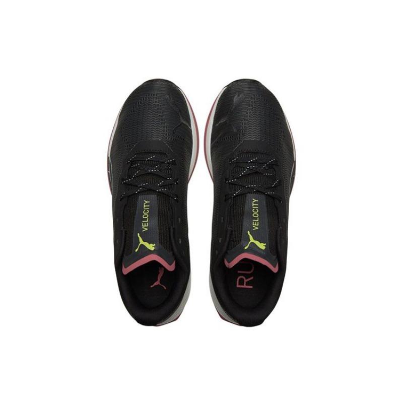 PUMA Velocity Nitro 1 Wtr Wns Women Low Top Marathon Running Shoes Fabric Lightweight Anti-slip Wear-resistant Black Silver Yellow 195296-01