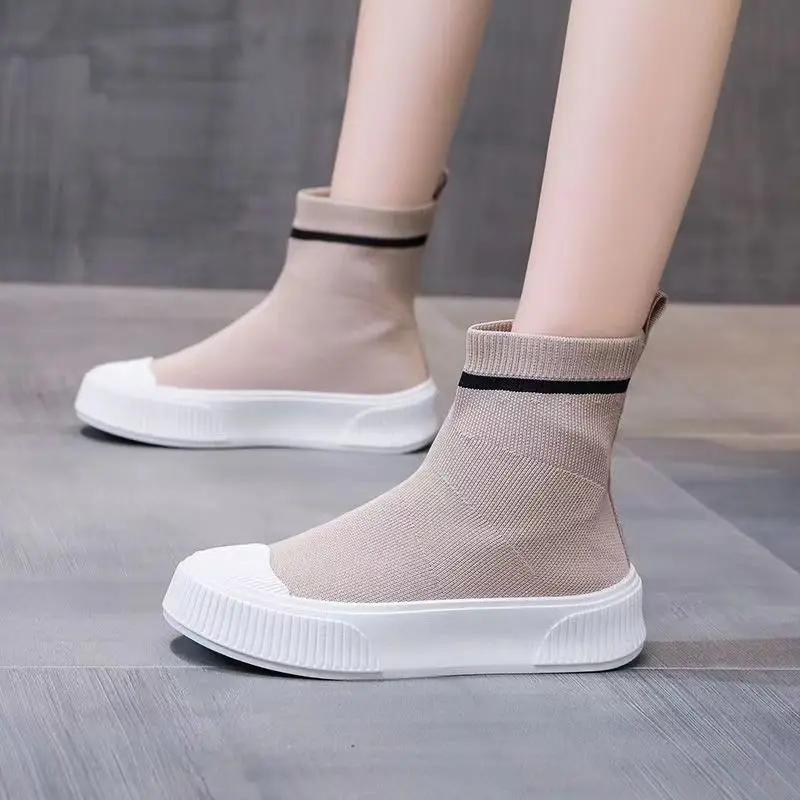 Mesh Breathable Slip on Female Footwear Ankle Boots Women's Shoes Booties Autumn Sale Trends 2025 Luxury Light Summer Cotton A H