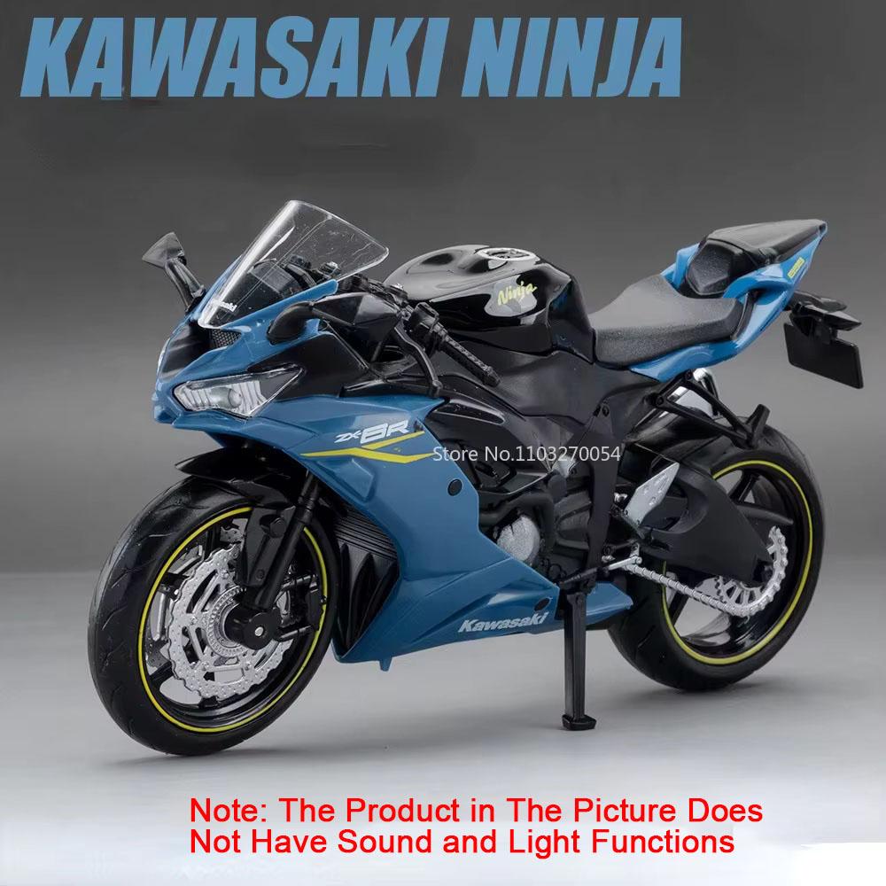 1:12 Kawasaki Z1000 Zx-6r Legierung Motorradmodell Diecast Spielzeugauto Vorderradlenkung Sound Licht Fahrzeug Kinder Weihnachtsgeschenke