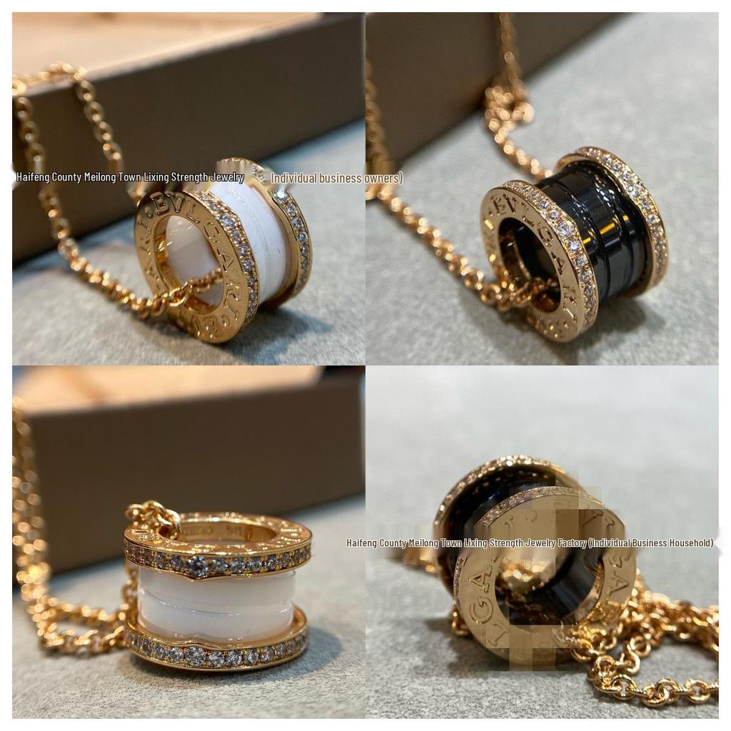 Baojia V Gold Spring Ceramic Necklace: Little Red Man Charity Edition, Delicate Clavicle Chain.