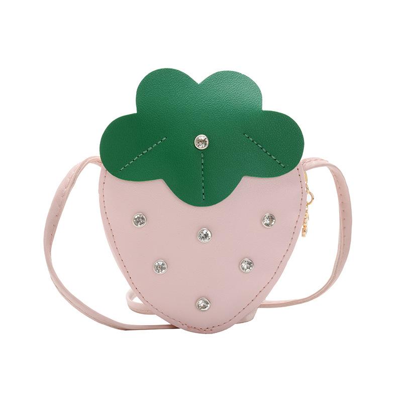 Fashion Coin Purse Cartoon Strawberry Wallet Children's Crossbody Bag Cute Diamond Strawberry Decoration Coin Purse