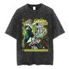 Anime Jojo Bizarre Adventure Kakyoin Noriaki Vintage Acid Washed T Shirts Mens Women Cotton Short Sleeves Top