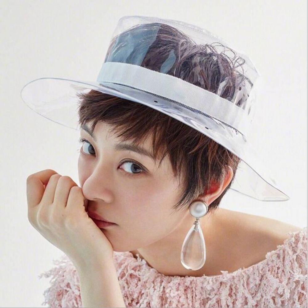Waterproof Transparent Fisherman Hat Pvc Sun Cap Clear Bucket Hat  Vacation
