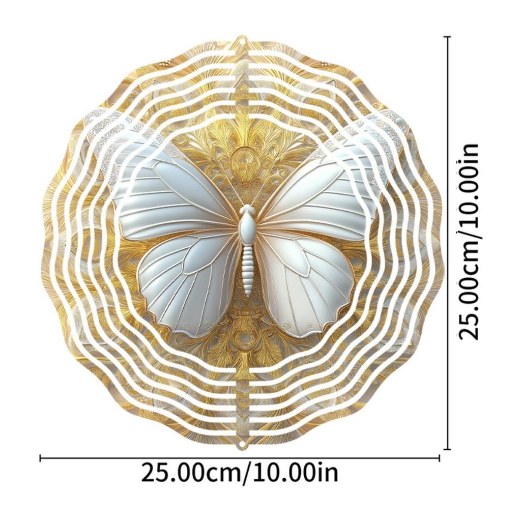 10 Inch Outdoor Wind Chime for Garden Patio and Spring Summer Decor Durable Metal Hanging Ornament with Rotating Design Easy Hook Installation