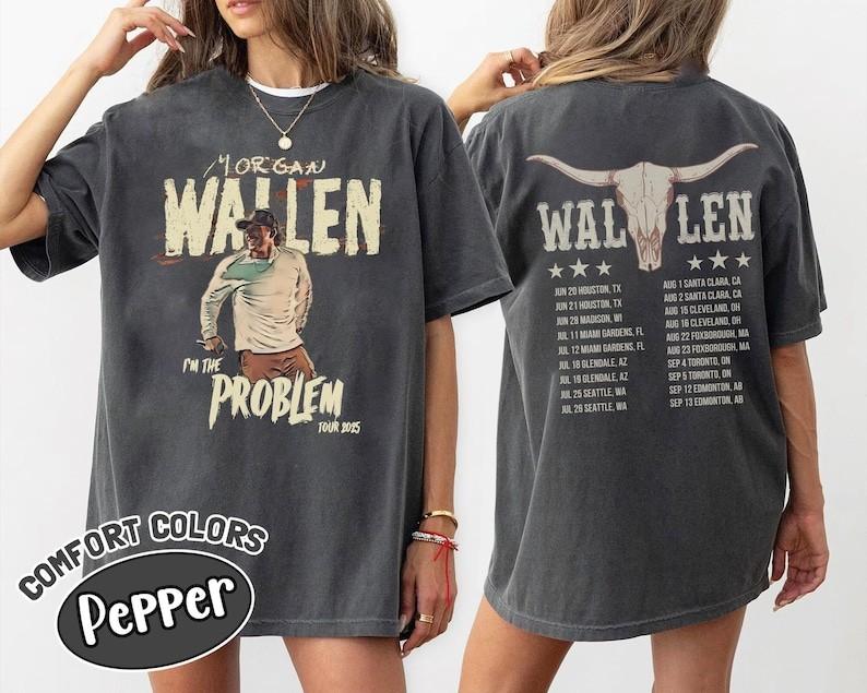 Wallen Twosided Country Music Morgan Shirt Remake Charcoal tee shirt NH21801 XL