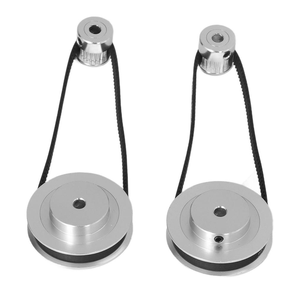 Timing Pulley Set 20 Teeth 60 Teeth Aluminum Synchronous Wheel with 280mm Length 6mm Width Timing Belt for 3D Printer