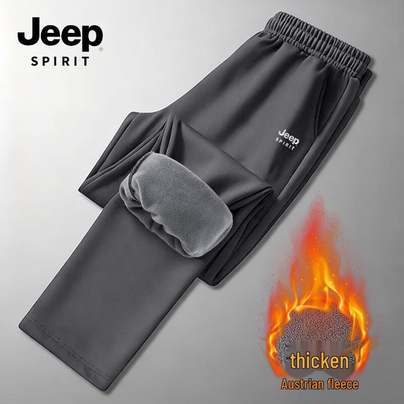 

JEEP SPIRIT Men s Winter Warm Aoli Fleece Straight-Leg Pants