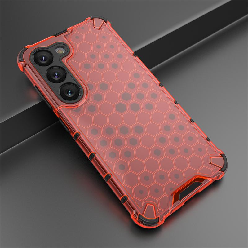Honeycomb Shockproof For Samsung Galaxy S23 Case Armor Capa S23 Plus Ultra S22 S21 S23 FE S20 Cover Translucent TPU PC Protector