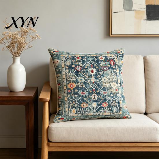 Square Pillow Case Boho Throw Covers, 18 x Inch Bohemia Bedroom Pillowslip Ethnic Style Cushion Case, Decorative Pillowcase for Sofa Couch