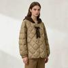 High-end White Duck Down Profile Rhombus Bat Sleeve Large Size Down Jacket Women's Winter Loose Top Burst