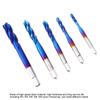 5Pcs Screw Thread Tap Blue Coated High Speed Steel Tapping Drill Bit for Machine Tool