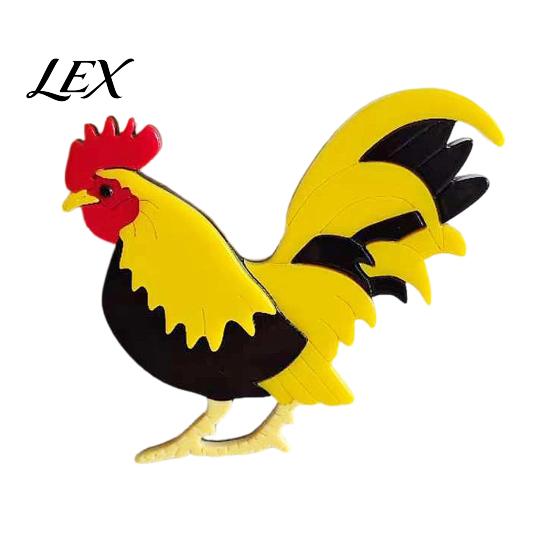 Cute Farm Brooch Chicken Rooster Pin, Acrylic Lightweight Farm-themed Jewelry Animal Jewelry, for Backpacks Hats Jackets Thanksgiving Funny Accessory