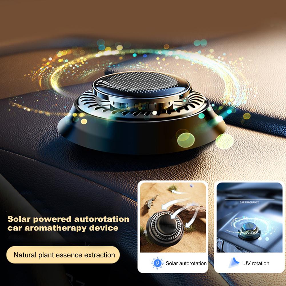 Solar Car Perfume Fragrance Long Lasting Rotating Car Aromatherapy Car Aromatherapy Ornament Deodorizing Interior Accessories