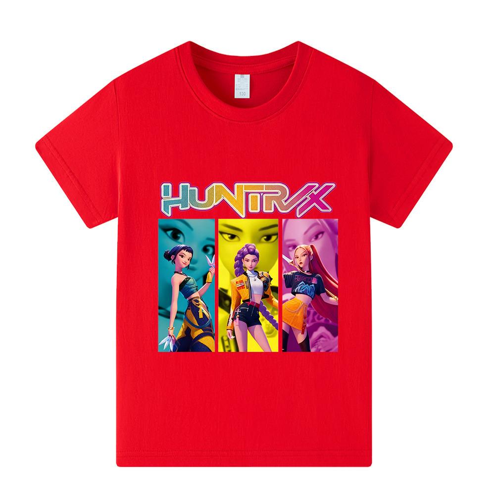 A1236 Kids Boys Girls Kpop Rumi Zoey Mira Print Short Sleeves T-shirt