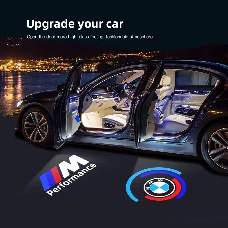 2Pcs Car Emblem Welcome Lights Auto Door Projector Lamps Accessories For BMW 3 Series I3 G20 G21 F40 2023 2022 2021 2024