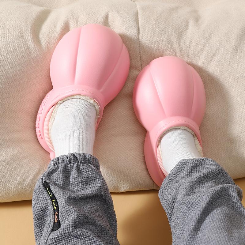 upper waterproof children's cotton drag girl middle and small children's non-slip plush slippers winter indoor warm bag root cotton classmate male