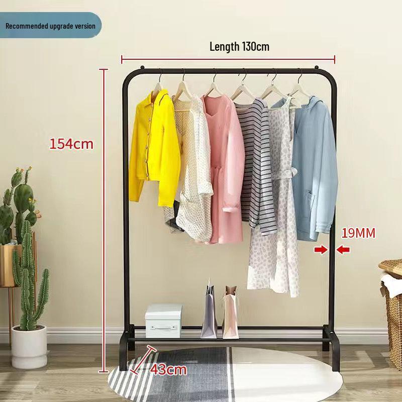 Extra Thick Floor Standing Clothes & Coat Rack for Bedroom, Balcony & Living Room