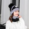 3 Pcs/set Winter Hat For Women With Breathing Valve Mask Knitted Hat Girl Pompoms Hat Warm Add Fur Lined Protective Hat