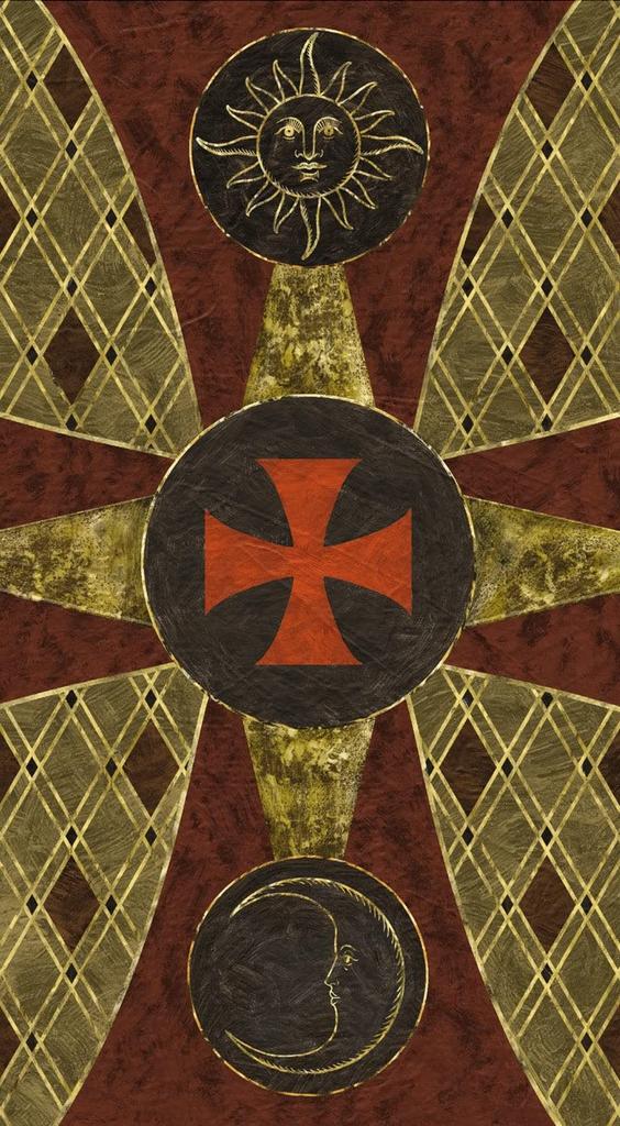 Kancharo 78-Card Tarot Card Set [Knights Templar Tarot] Includes Japanese Tarot Card Instructions & Pouch (Authentic)