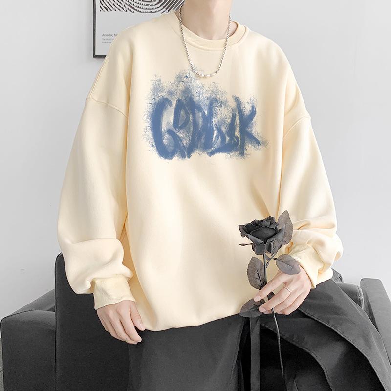 Sweater Men's Spring and Autumn Round Neck Pullover Large Size Men's Loose Men's Jacket Sports Long-sleeved Bottoming Shirt Men's Top