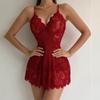 Europäische und amerikanische sexy Netzspitze sexy Unterwäsche Straps-Pyjama Loungewear sexy Nachthemd Damen