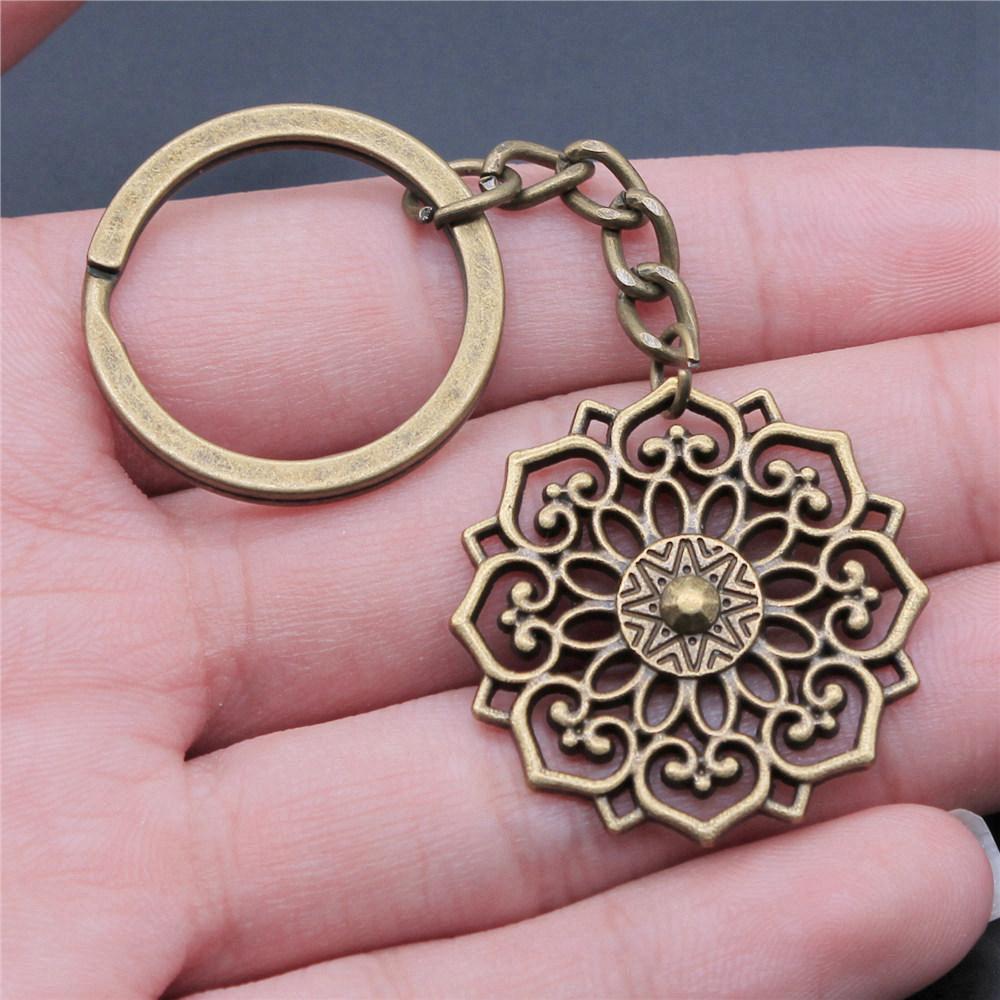 Flower of Life Symbol Sacred Geometry Keychain for Men Best Seller Boho Gift for Her Minimalist School Accessory