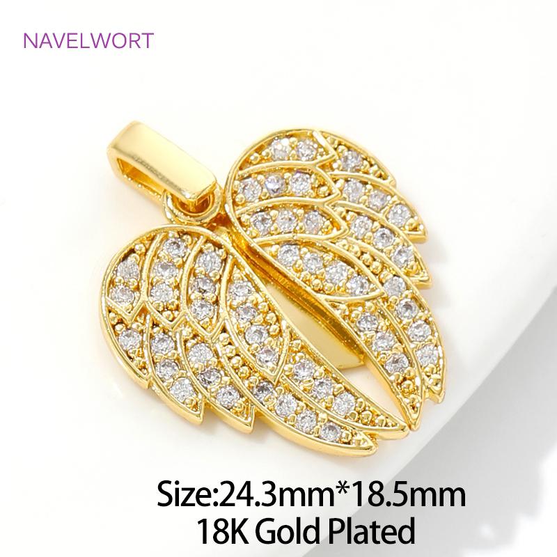 18K Gold Plated Brass Heart Wings/Bird/Dragonfly Charms Pendants For Jewelry,Decorative Pendants,DIY Necklace Making Supplies