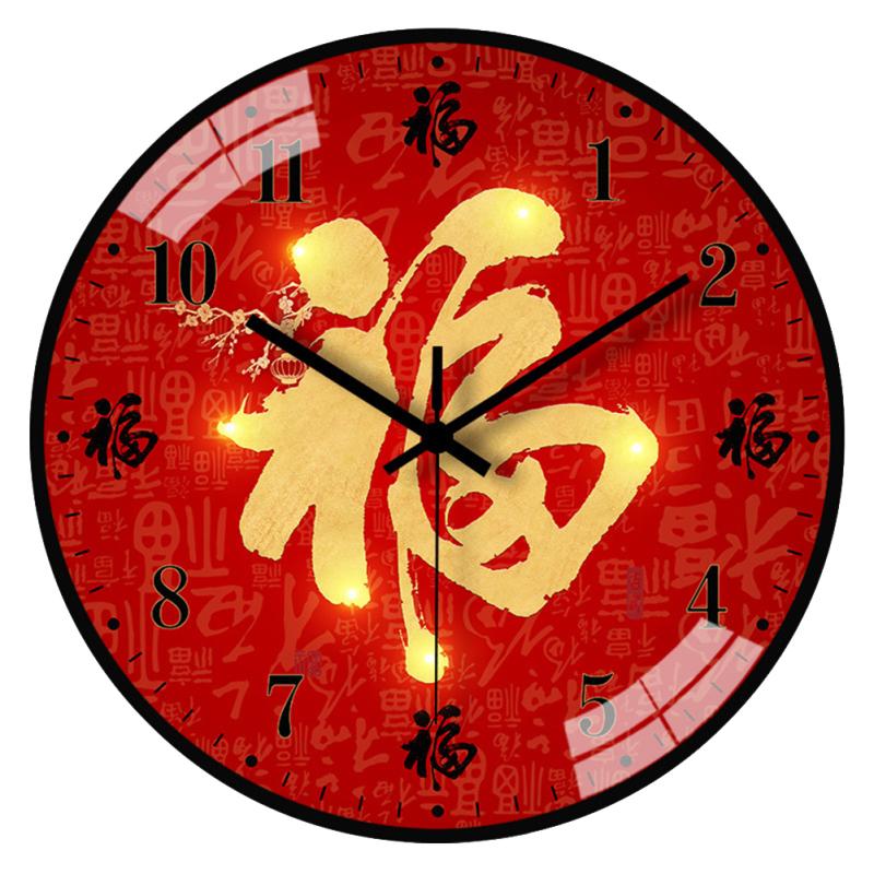 Chinese National Style Wall Clock Silent Quartz Movement For Bedroom Living Room Dining Room