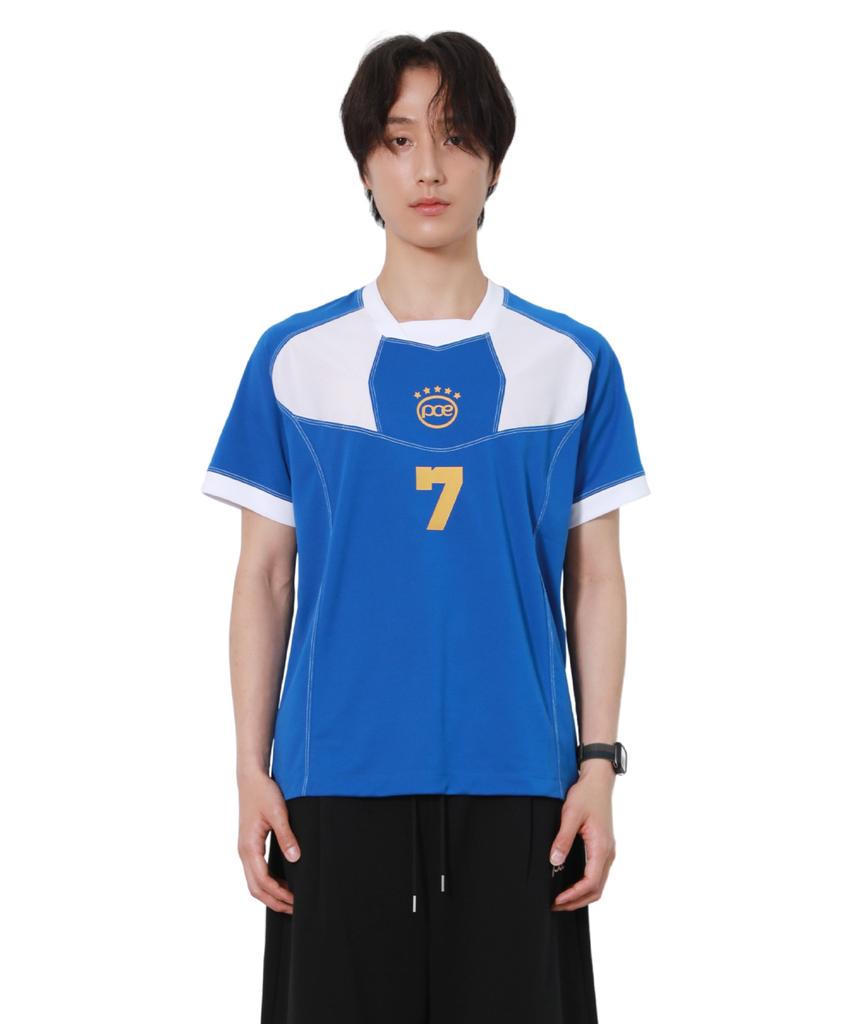 PEACE MAKER Sporty Mesh Combi Jersey Top (Blue)