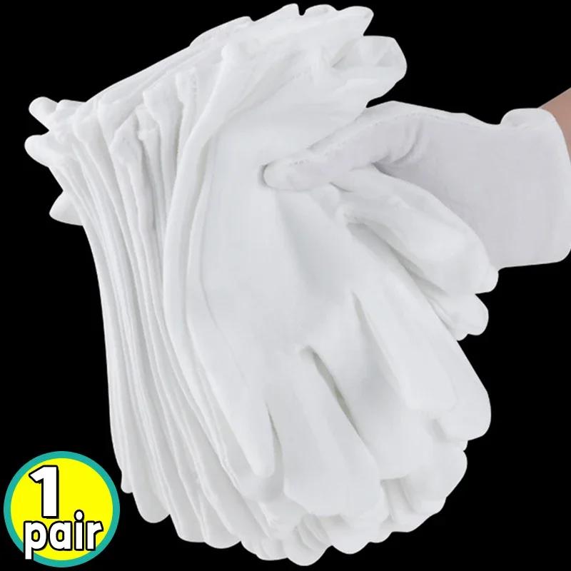 

100 шт. Белые хлопковые рабочие перчатки для сухих рук, для работы с пленкой, SPA-перчатки, церемониальные перчатки с высокой эластичностью, бытовые чистящие инструменты