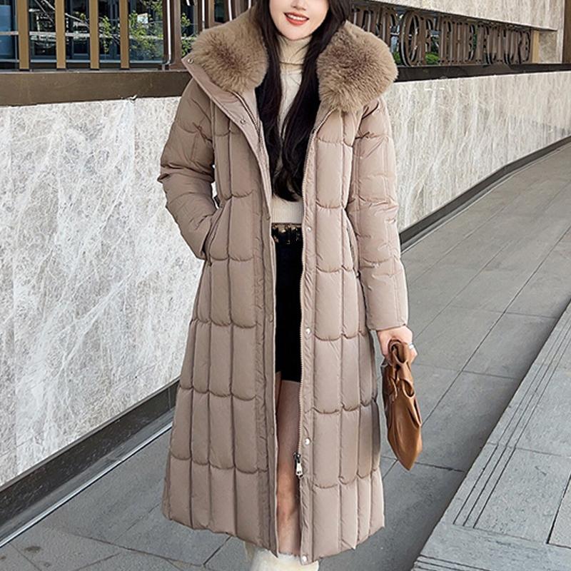 Detachable sleeves Plus Size L-7XL Fashion Woman Winter Coats With Belt Big Faux Fur Collar Long Parkas Hooded Loose Thick Female Jackets