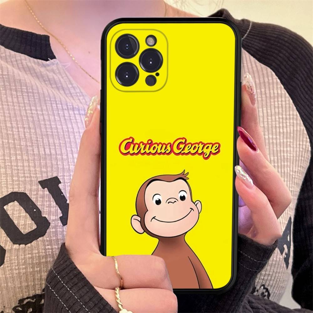 

Lovely Curious G-George Monkey Phone Case For IPhone 16 17 Air 15 14 13 12 11 Pro Max 16E Plus Fundas iPhone 11pro max