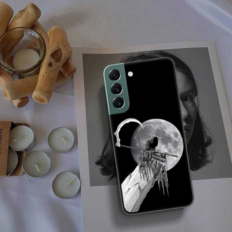 Death Grim Reaper Skull Phone Case For Samsung S25 Edge S24 FE Galaxy S22 Ultra S21 Plus S20 S23 S10 Plus Cover Silicone Soft Co