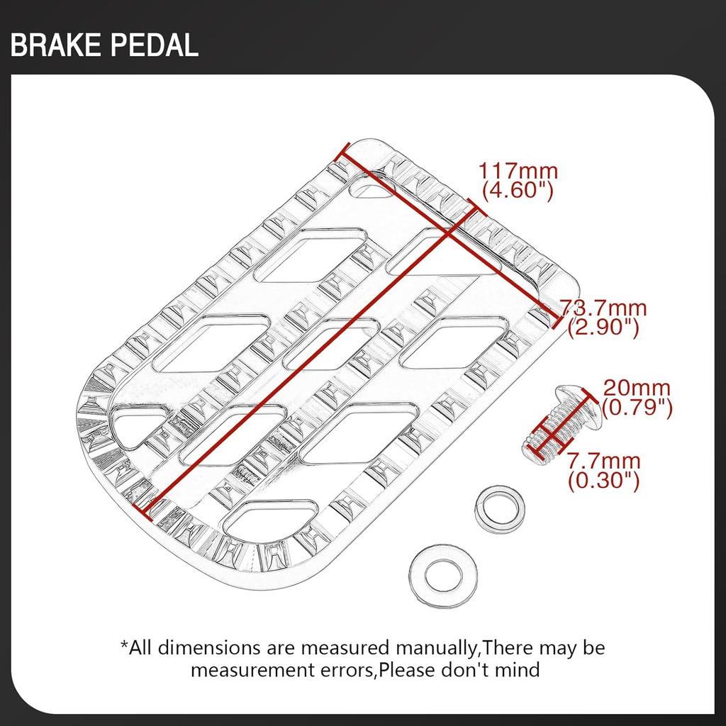 Motorcycle Brake Pedal Cover MX Style for Harley 1980-2024 Touring Road King Electra Glide 1986-2017 FL Softail Fat Boy Heritage 2012-2016 Dyna FLD