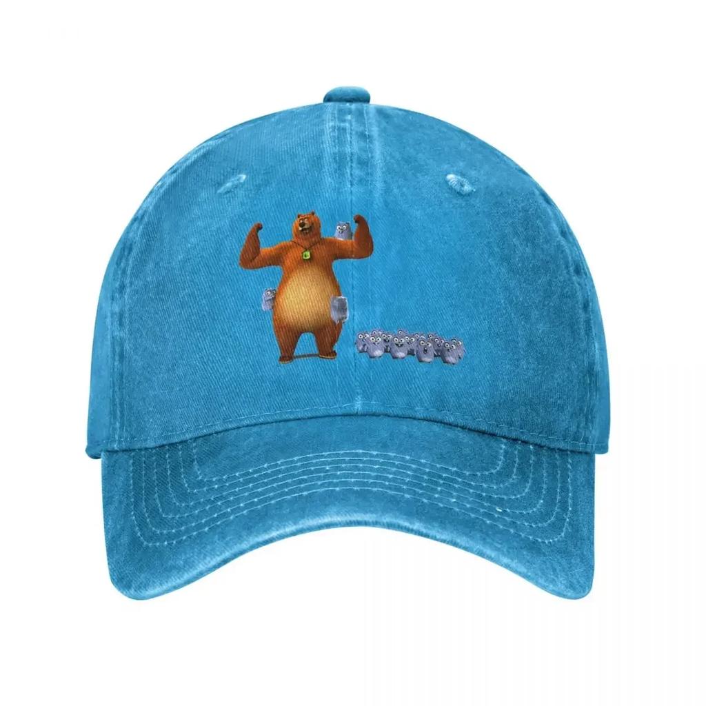 Vintage Happy Tabodi And Grizzy Baseball Caps Unisex Distressed Denim Headwear Cartoon Outdoor All Seasons Travel Hats Cap