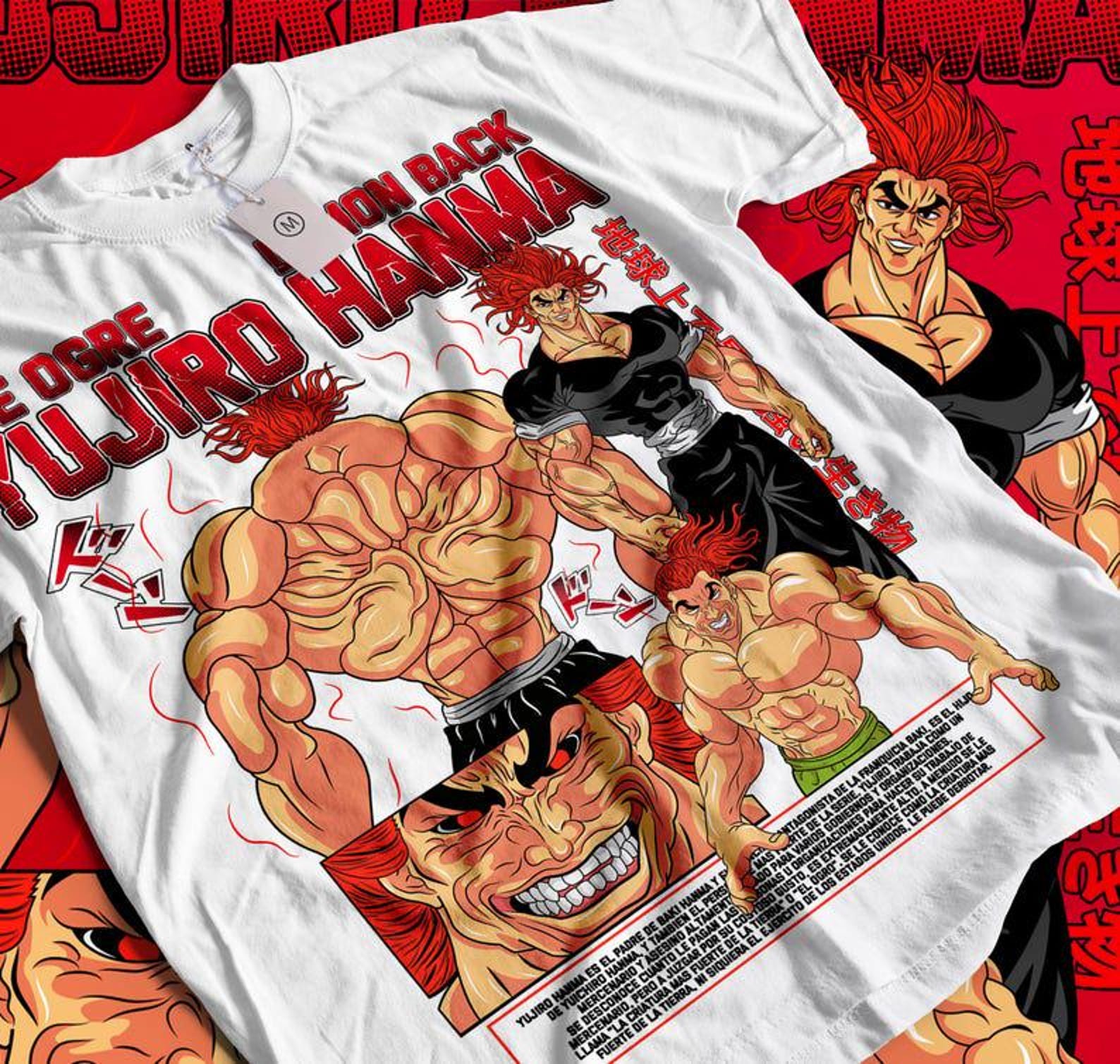 JACK HANMA Shirt, Baki Hanma Series Anime T-Shirt,Baki the Grappler Shirt, Manga Yujiro Hanma Baki Boxing Tees, Anime Shirt, Jack Hanma tee 2XL