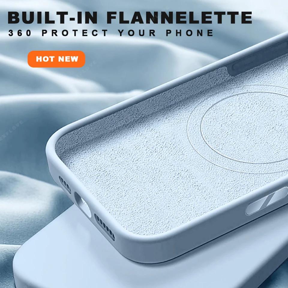 Matowe silikonowe etui Liduid z magnesem na telefon iPhone 15 14 16 Plus 11 12 13 16 Pro Max Magsafe Charge Protector Soft Cover