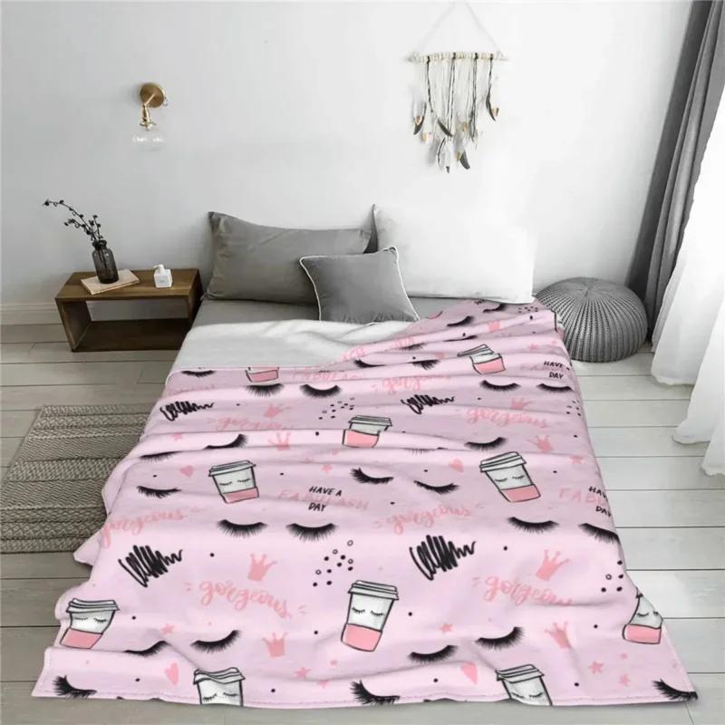 Eyelash Eye Lashes Blanket Flannel Winter Breathable Lightweight Throw Blankets for Bedding Office Bedspreads
