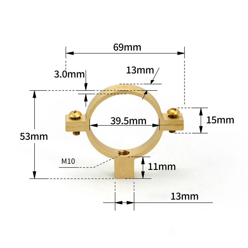 1 st 15/22/28/35/40 mm Passar Ytterdiameter Rör Mässing M10 Rörklämma Fäste Stöd Hängare Fast VVS Vattenbytesdelar