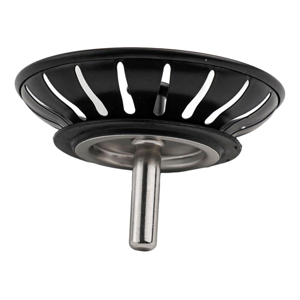 Kitchen Sink Strainer Stopper Stainless Steel Black Kitchen Basin Sink Strain Drainer Replacement Drain Waste Filter Floor Drain