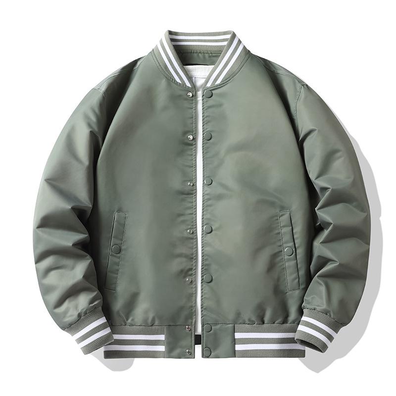 Men s Trendy Hong Kong Style Stand Collar Baseball Jacket 3XL