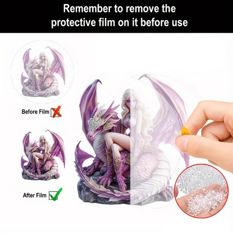 Artistic 2D Flat Dragon Beauty Woman Acrylic Statue Nontoxic Decorative Piece Ornament For Living Room Office Desktop
